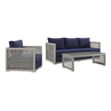 Aura 3 Piece Outdoor Patio Wicker Rattan Set by Lefancy