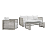 Aura 3 Piece Outdoor Patio Wicker Rattan Set by Lefancy