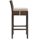 Conduit Outdoor Patio Wicker Rattan Bar Stool Set of 4 by Lefancy