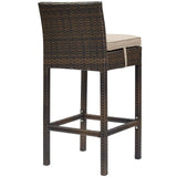 Conduit Outdoor Patio Wicker Rattan Bar Stool Set of 4 by Lefancy