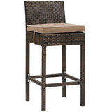 Conduit Outdoor Patio Wicker Rattan Bar Stool Set of 4 by Lefancy