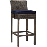 Conduit Outdoor Patio Wicker Rattan Bar Stool Set of 4 by Lefancy
