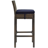 Conduit Outdoor Patio Wicker Rattan Bar Stool Set of 4 by Lefancy