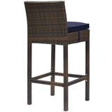 Conduit Outdoor Patio Wicker Rattan Bar Stool Set of 4 by Lefancy