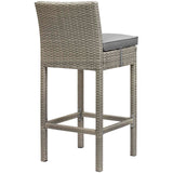 Conduit Outdoor Patio Wicker Rattan Bar Stool Set of 4 by Lefancy