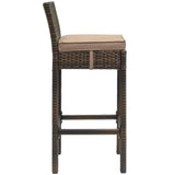 Conduit Outdoor Patio Wicker Rattan Bar Stool Set of 2 by Lefancy