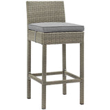 Conduit Outdoor Patio Wicker Rattan Bar Stool Set of 2 by Lefancy