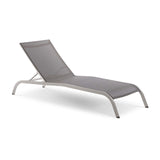 Savannah Mesh Chaise Outdoor Patio Aluminum Lounge Chair by Lefancy