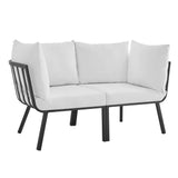 Riverside 2 Piece Outdoor Patio Aluminum Sectional Sofa Set by Lefancy