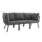 Riverside 3 Piece Outdoor Patio Aluminum Sectional Sofa Set by Lefancy