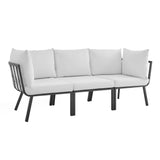 Riverside 3 Piece Outdoor Patio Aluminum Sectional Sofa Set by Lefancy