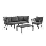 Riverside 5 Piece Outdoor Patio Aluminum Set by Lefancy