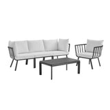 Riverside 5 Piece Outdoor Patio Aluminum Set by Lefancy