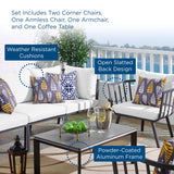 Riverside 5 Piece Outdoor Patio Aluminum Set by Lefancy