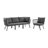 Riverside 4 Piece Outdoor Patio Aluminum Set by Lefancy