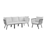 Riverside 4 Piece Outdoor Patio Aluminum Set by Lefancy