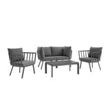 Riverside 5 Piece Outdoor Patio Aluminum Set by Lefancy