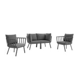 Riverside 4 Piece Outdoor Patio Aluminum Set by Lefancy