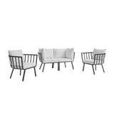 Riverside 4 Piece Outdoor Patio Aluminum Set by Lefancy