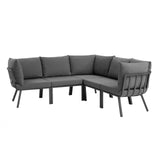 Riverside 5 Piece Outdoor Patio Aluminum Sectional by Lefancy