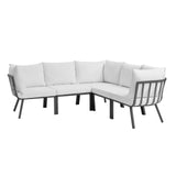 Riverside 5 Piece Outdoor Patio Aluminum Sectional by Lefancy