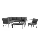 Riverside 7 Piece Outdoor Patio Aluminum Set by Lefancy