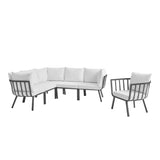 Riverside 6 Piece Outdoor Patio Aluminum Set by Lefancy