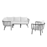 Riverside 5 Piece Outdoor Patio Aluminum Set by Lefancy