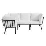 Riverside 4 Piece Outdoor Patio Aluminum Sectional by Lefancy