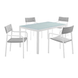 Raleigh 5 Piece Outdoor Patio Aluminum Dining Set by Lefancy