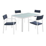 Raleigh 5 Piece Outdoor Patio Aluminum Dining Set by Lefancy