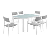 Raleigh 7 Piece Outdoor Patio Aluminum Dining Set by Lefancy