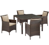 Conduit 5 Piece Outdoor Patio Wicker Rattan Set by Lefancy