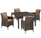 Conduit 5 Piece Outdoor Patio Wicker Rattan Set by Lefancy