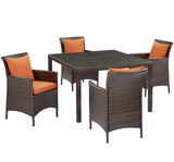 Conduit 5 Piece Outdoor Patio Wicker Rattan Set by Lefancy