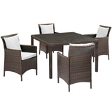 Conduit 5 Piece Outdoor Patio Wicker Rattan Set by Lefancy