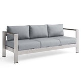 Shore Outdoor Patio Aluminum Sofa by Lefancy