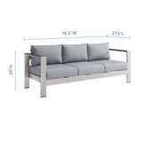 Shore Outdoor Patio Aluminum Sofa by Lefancy