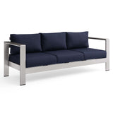 Shore Outdoor Patio Aluminum Sofa by Lefancy