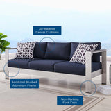 Shore Outdoor Patio Aluminum Sofa by Lefancy