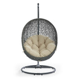 Hide Outdoor Patio Sunbrella® Swing Chair With Stand by Lefancy