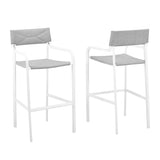 Raleigh Outdoor Patio Aluminum Bar Stool Set of 2 by Lefancy