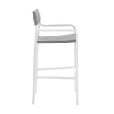 Raleigh Outdoor Patio Aluminum Bar Stool Set of 2 by Lefancy