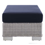 Conway Sunbrella® Outdoor Patio Wicker Rattan Ottoman by Lefancy