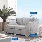 Conway Sunbrella® Outdoor Patio Wicker Rattan Loveseat by Lefancy