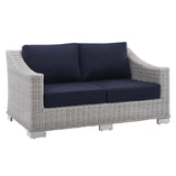 Conway Sunbrella® Outdoor Patio Wicker Rattan Loveseat by Lefancy