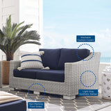 Conway Sunbrella® Outdoor Patio Wicker Rattan Loveseat by Lefancy