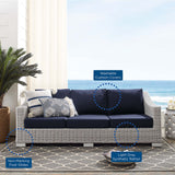 Conway Sunbrella® Outdoor Patio Wicker Rattan Sofa by Lefancy