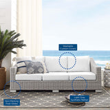 Conway Sunbrella® Outdoor Patio Wicker Rattan Sofa by Lefancy