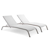 Savannah Outdoor Patio Mesh Chaise Lounge Set of 2 by Lefancy